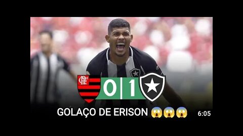 GOL DO BOTAFOGO HOJE: GOLAÇO DE ERISON - BOTAFOGO 1 X 0 FLAMENGO - 08/05/2022.