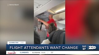 Flight attendants want change after difficult year