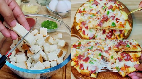BREAD PIZZA RECIPE! NO OVEN NEEDED AND READY IN 10 MINUTES!