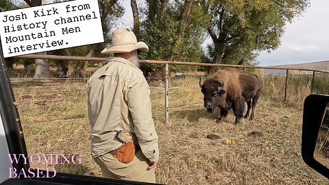 Bison Ranch Tour. Rescued bison now 1,200lbs. Do not attempt. Josh Kirk Mountain Men interview.