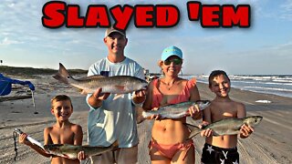 Epic Day of Texas Surf Fishing! Corpus Christi, Texas