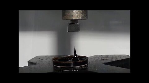 Magnets And Ferrofluid Crushed By Hydraulic Press