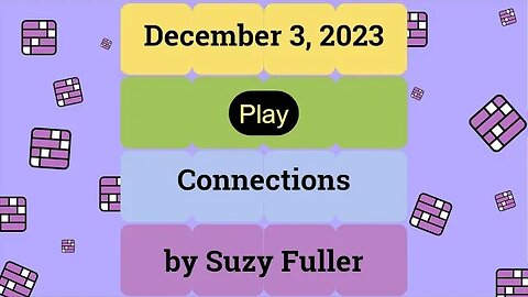 Connections for December 3, 2023: A daily game of grouping words that share a common thread.