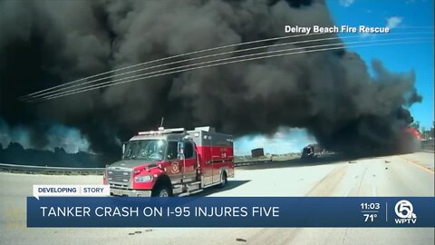 FHP releases details on I-95 tanker fire that injured 5 people