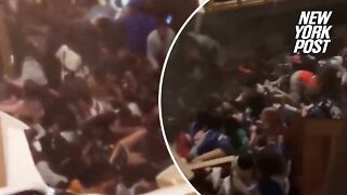 Shocking video footage captured the moment at least a hundred teens fell through the floor of a massive house party in a Denver-area suburb of Colorado