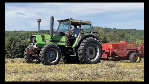 White American 60 and a Deutz-Fahr DX 120 3.70 Tractor Haying