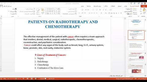 Oral surgery L16 (Patients on Radiotherapy and Chemotherapy)