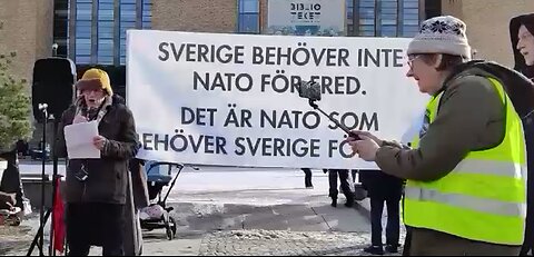 Nej till Nato på Medborgarplatsen i Stockholm KL 14 lördags