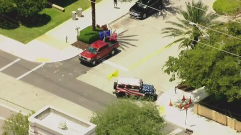 Caravan of Trump supporters drive through West Palm Beach