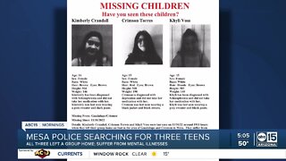 Mesa police searching for three missing teens