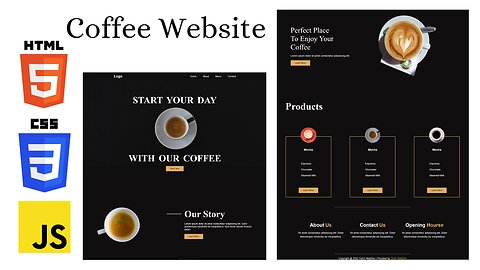 Coffee Business Website HTML CSS | Coffee Shop Landing Page Open Source