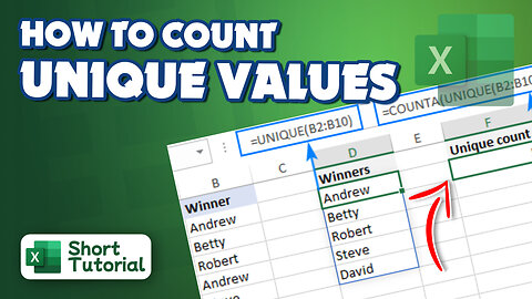 How to count unique values in Excel