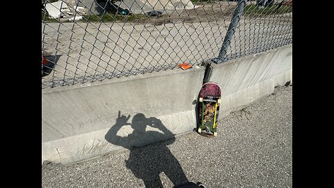 Battling to get my first wall ride on a parking block