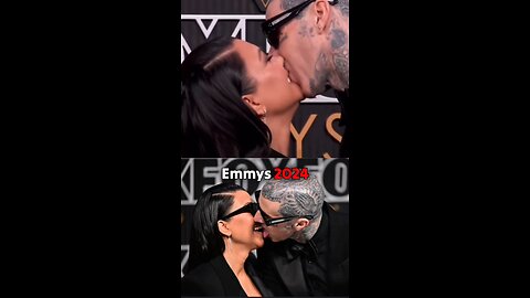 Kourtney Kardashian and Travis Barker lock lips at Emmys 2024