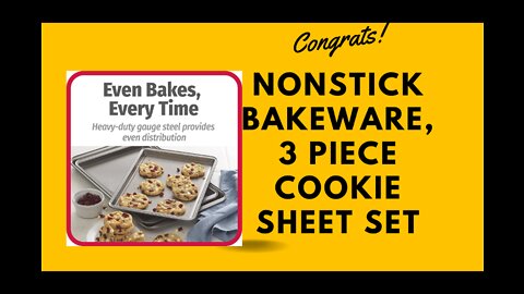 ✅Nonstick Bakeware, 3 Piece Cookie Sheet Set