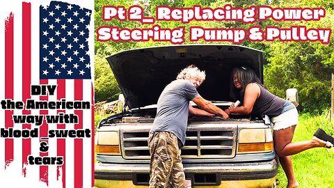 Pt 2 96 f350 7.3 powerstroke dually #power steering pump/ pulley removal/install Bless our USA Vets!