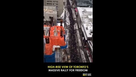 HIGH-RISE VIEW OF TORONTO'S MASSIVE FREEDOM RALLY