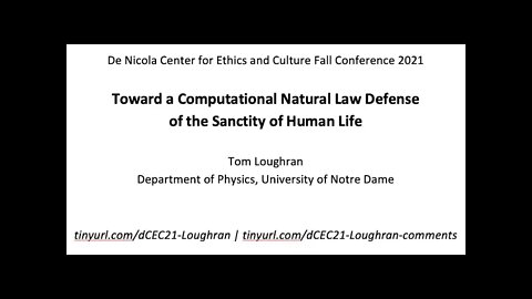 Screencast recording of Toward a Computational Natural Law Defense of the Sanctity of Human Life