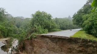 George road collapses after torrential flooding