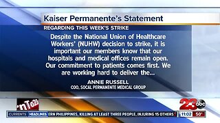 Kaiser Medical Center workers in Bakersfield take part in statewide strike
