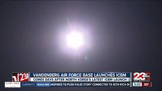 Missile test conducted at Vandenberg Air Force Base Wednesday morning