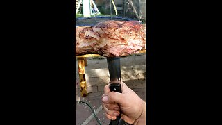 Beef on a knife