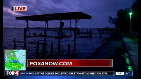 Calm before the storm at night falls in Ft. Myers on Saturday evening ahead of Hurricane Irma