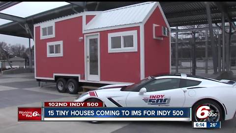 Tiny houses will be available for rent at the Indianapolis Motor Speedway for the Indy 500