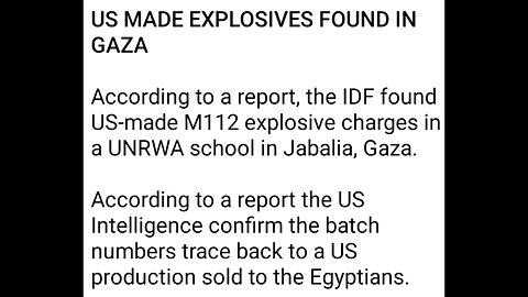 US made explosives found in Gaza. Is the US now an official Hamas supporter?