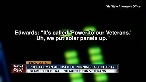 Officials: Polk County man created fake veterans charity to steal thousands of dollars in donations