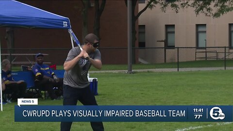 CWRU Police Department plays visually impaired baseball team