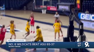 No. 6 Arizona Women's Basketball beats ASU 65-37