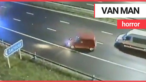 Police car spins drunk van driver going wrong way up motorway