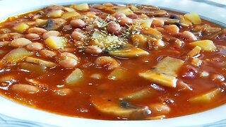 beans recipe - Recipe for preparing beans with mushrooms and potatoes