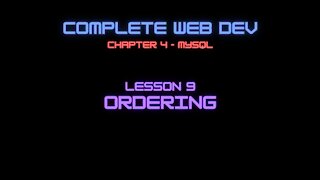 Complete Web Developer Chapter 4 - Lesson 9 Ordering