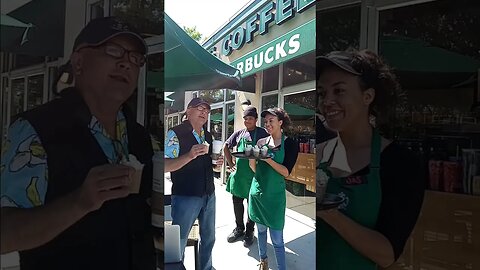 Alex Bajan visiting A local Starbucks in Mclean virginia next to Washington DC