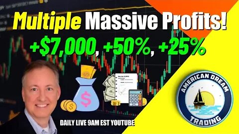 Multiple Massive Profits +$7,500, +50% & +30% - Stock Market Trading Success
