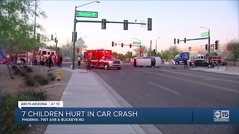 FD: 7 children, including 6 month-old baby, injured in crash at 71st Avenue and Buckeye Road