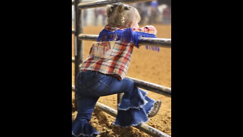 Young cowgirl dreams of when she gets to run the barrels