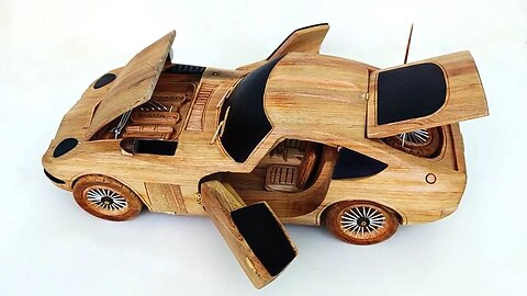 Wood Carving - Car Toyota 2000 GT - Woodworking art