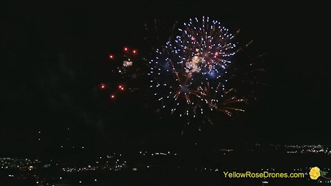 Fiesta Texas Fireworks July 2021 With Actual Audio - A Drone View