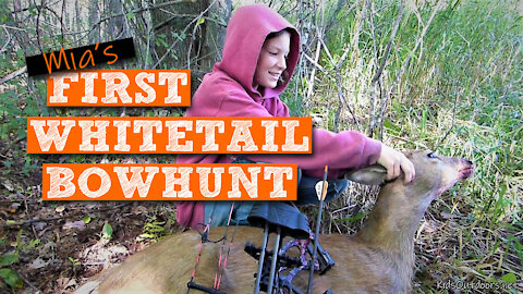 S1:E19 Mia's First Whitetail Deer Bowhunt | 11-yr-old Girl | Kids Outdoors