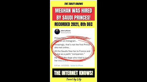 🔮 MEGHAN'S SAUDI YACHTING DAYS! It's all coming out now 😃 Recorded 2021, 8th Dec #shorts #tarotknows