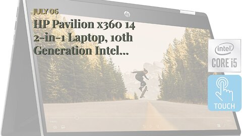 HP Pavilion x360 14 2-in-1 Laptop, 10th Generation Intel Core i5-10210U Processor, 8 GB Ram, 51...