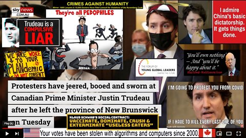 Justin Trudeau heckled as he leaves New Brunswick event (Please see description)