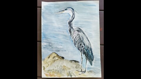 Blue Heron In Watercolor | Paint with me
