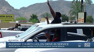 Phoenix church holds drive-in service
