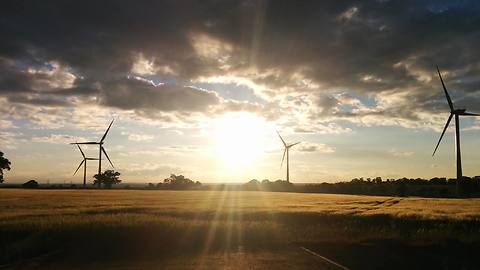 Sunset and Windmills. United Kingdom