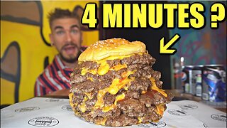 "UNTOUCHABLE" 4 MINUTE RECORD BURGER CHALLENGE | The "Beast" Burger Challenge