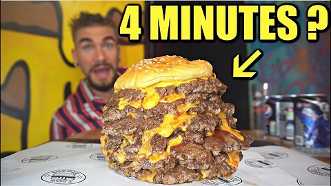 "UNTOUCHABLE" 4 MINUTE RECORD BURGER CHALLENGE | The "Beast" Burger Challenge